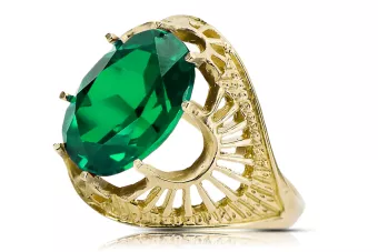 Anillo Estilo vintage Esmeralda Oro amarillo de 14 quilates vrc003y